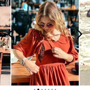 Nursing Queen breastfeeding orange midi dress, size Large